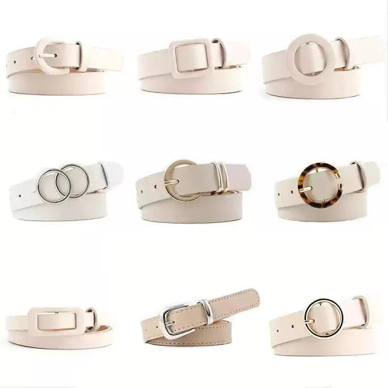 Women’s PU leather statement buckle belt by Stevvex