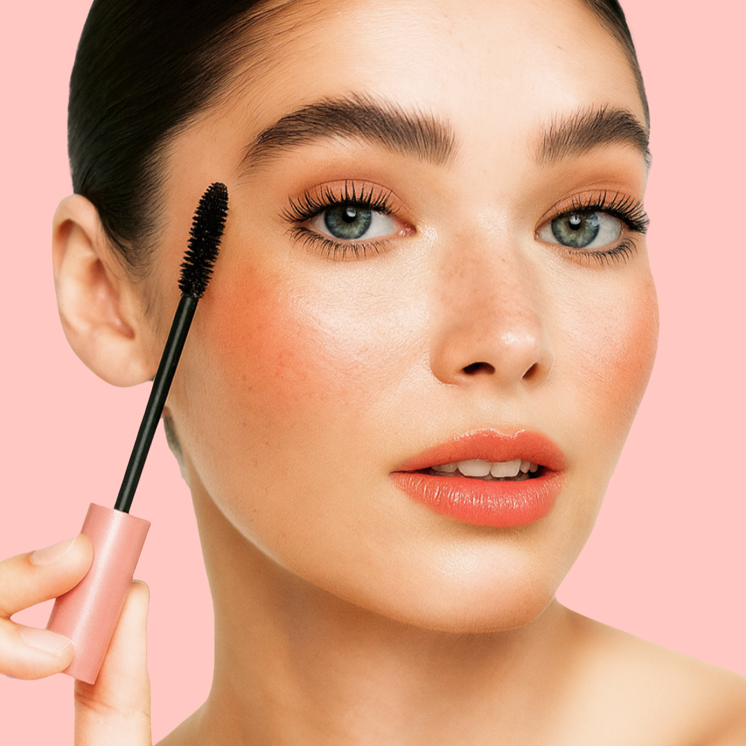 Model wearing ĀTHR Beauty The Comeback Mascara