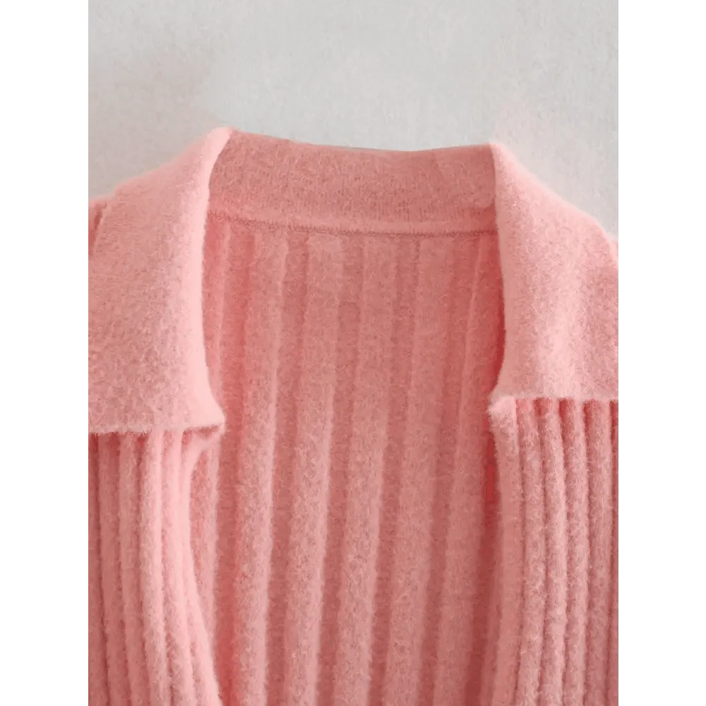 Pink lace-up cardigan - alternate product view