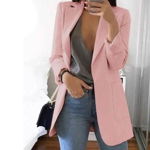 Longline Open Front Cardigan solid-color design